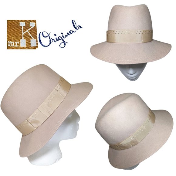 Mr. K Originals/Geo. W. Bollman Hats Vintage 100% Wool Felt Fedora - Picture 1 of 9